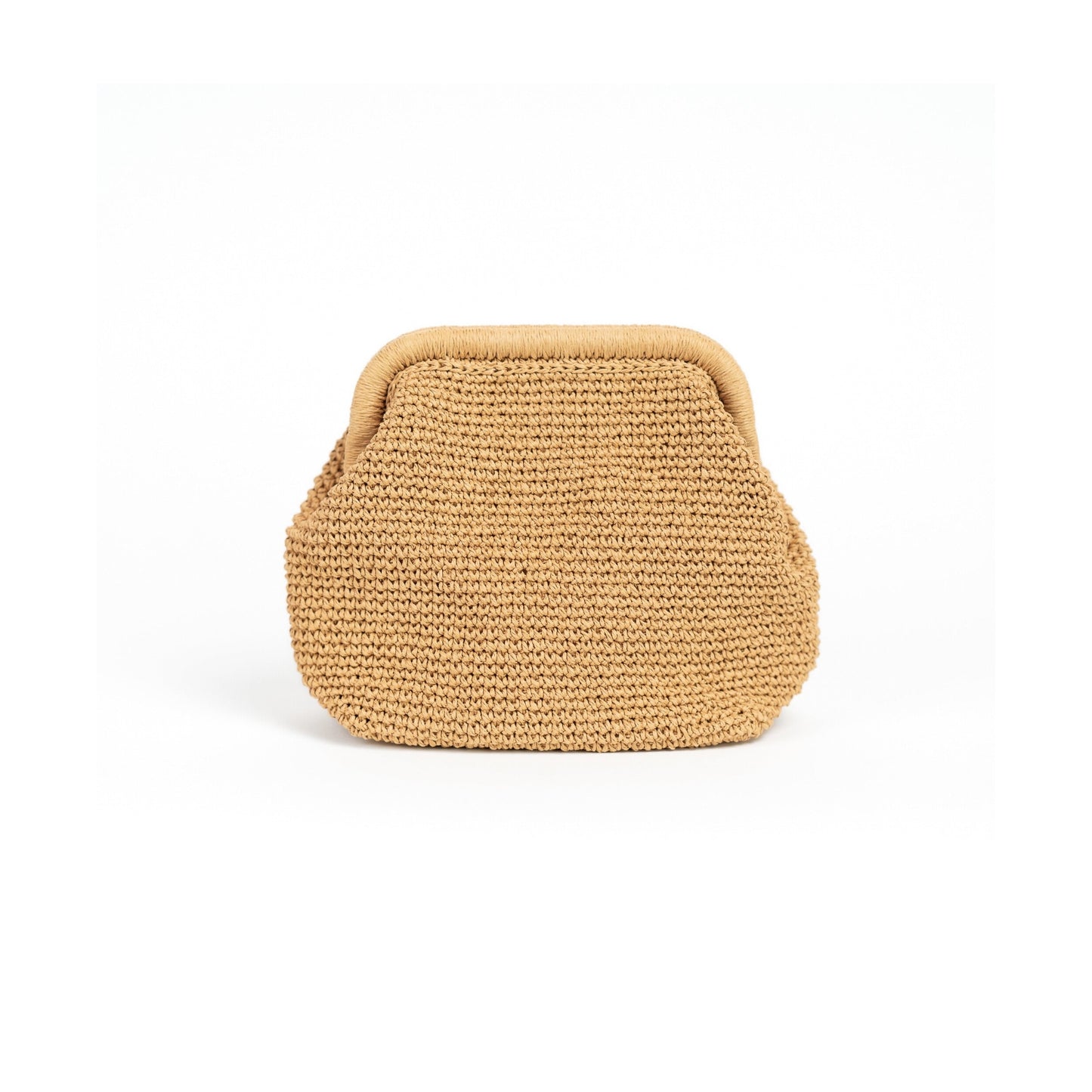 Straw Pouch Bag, Beige