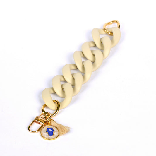 Large Acrylic Link Bracelet, Bone