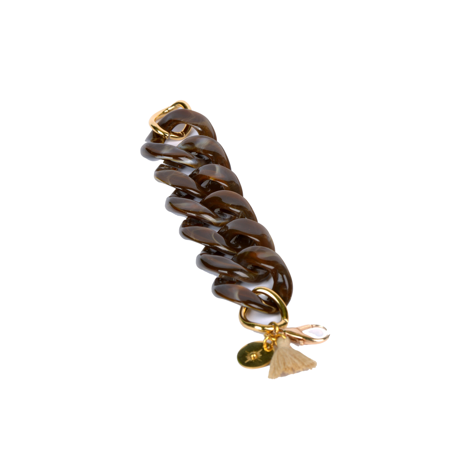 Large Acrylic Link Bracelet, Bone