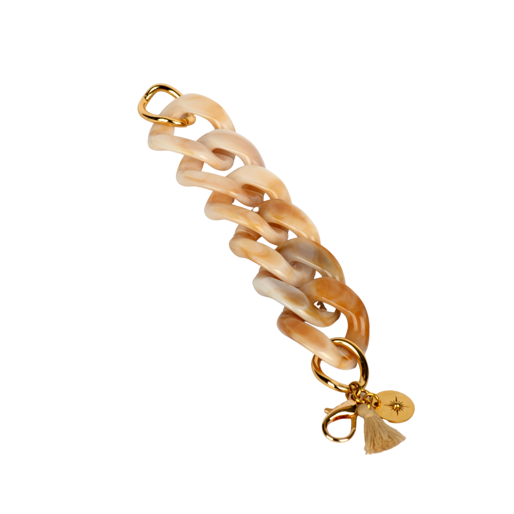 Large Acrylic Link Bracelet, Bone