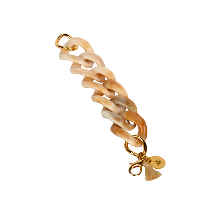 Large Acrylic Link Bracelet, Bone