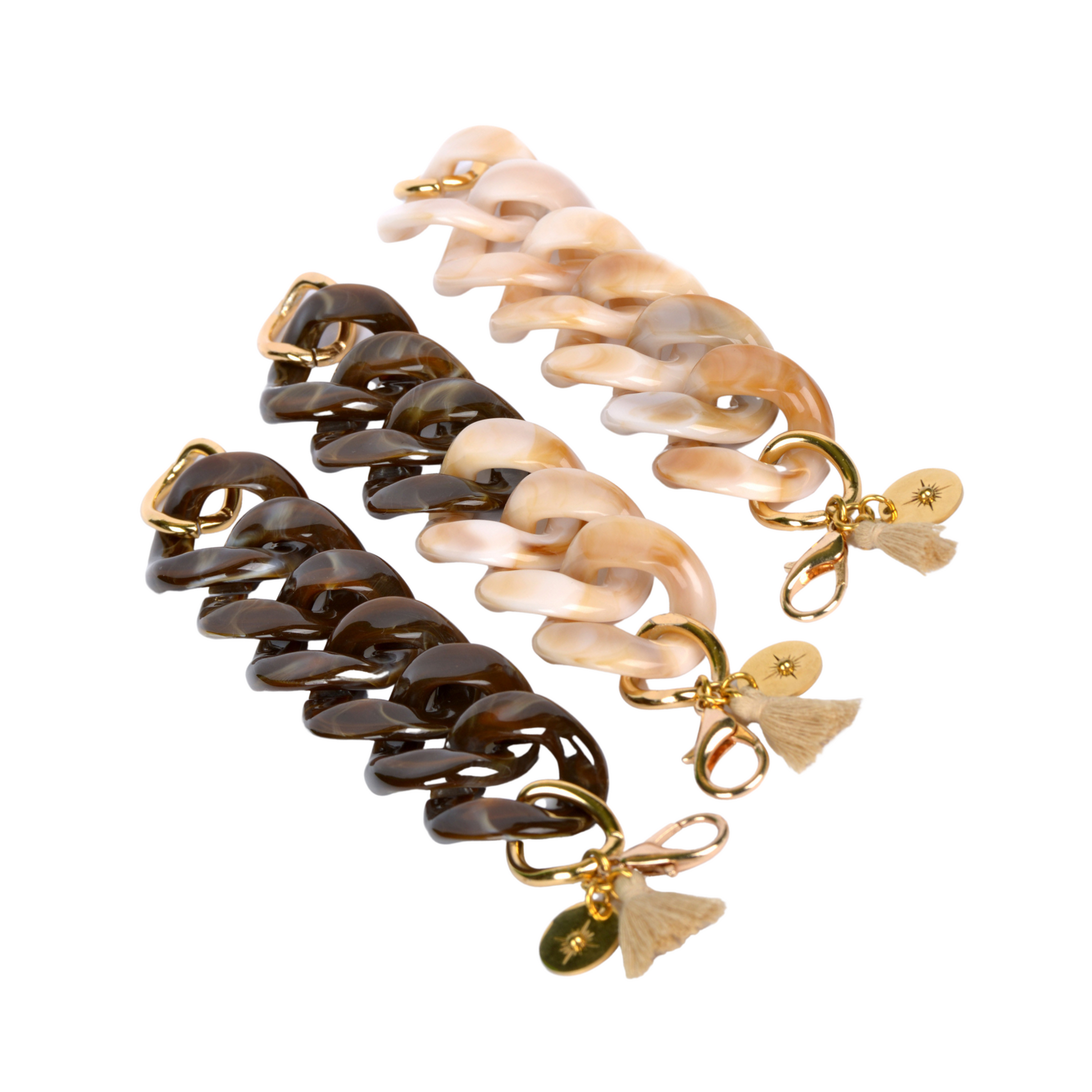 Large Acrylic Link Bracelet, Bone