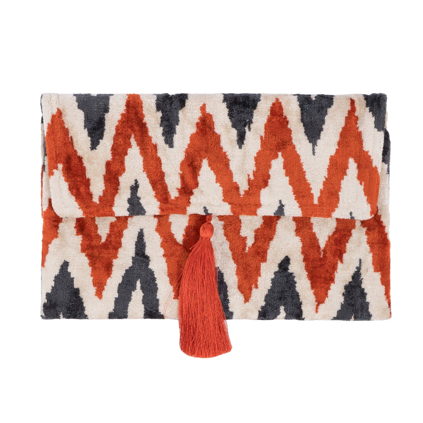 *NEW* IKAT Clutch Bag, Mustard blue