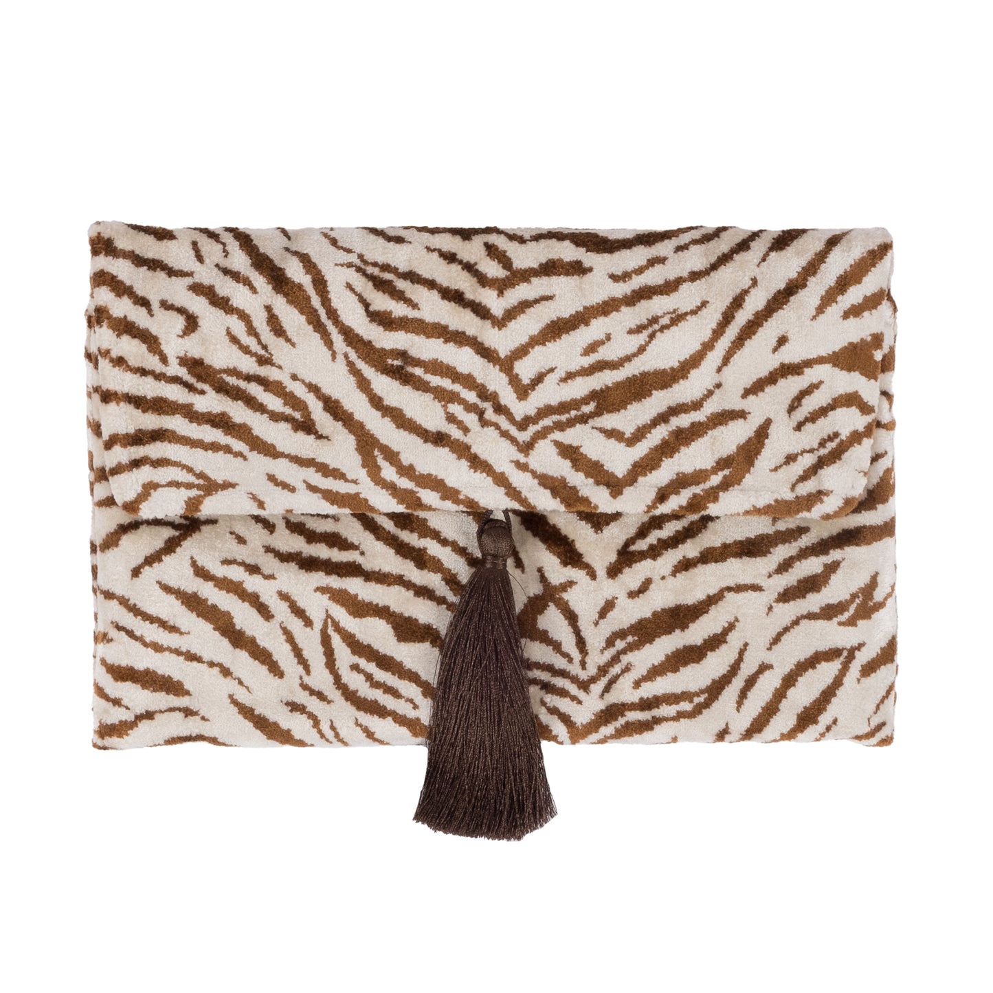 black ikat clutch bag