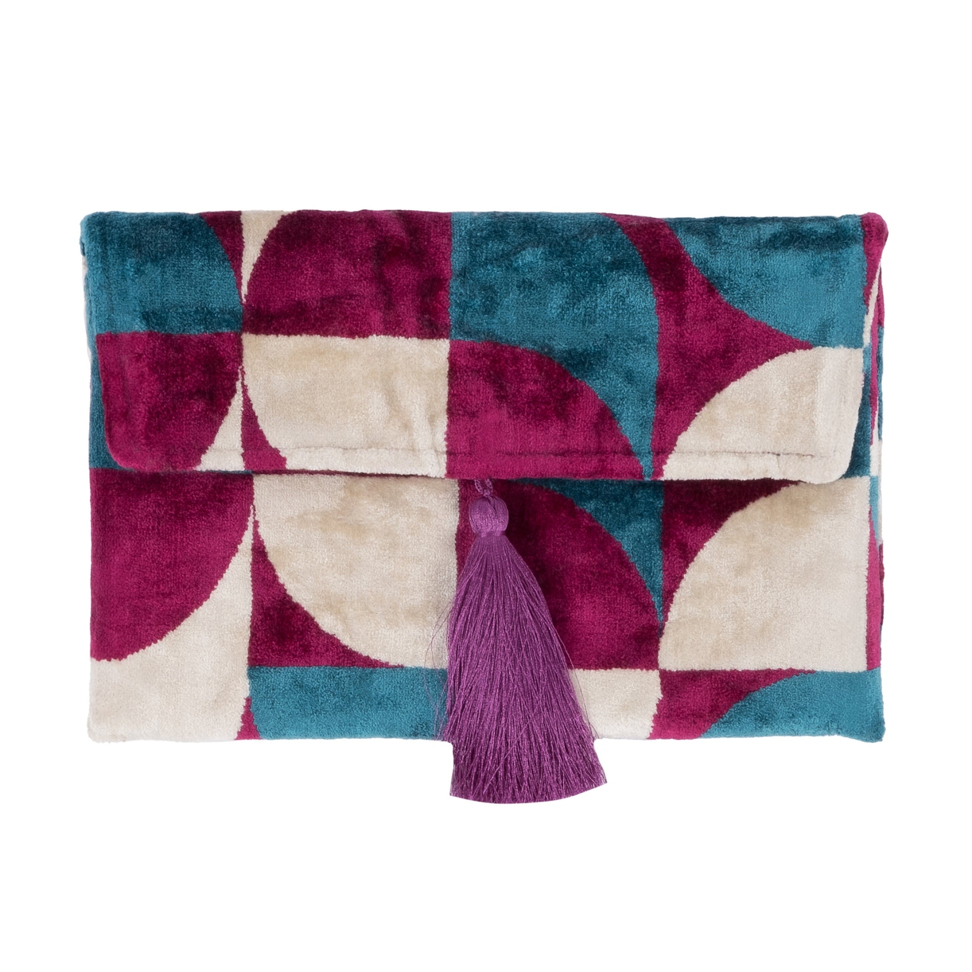 IKAT Clutch Bag, Fuchsia blue