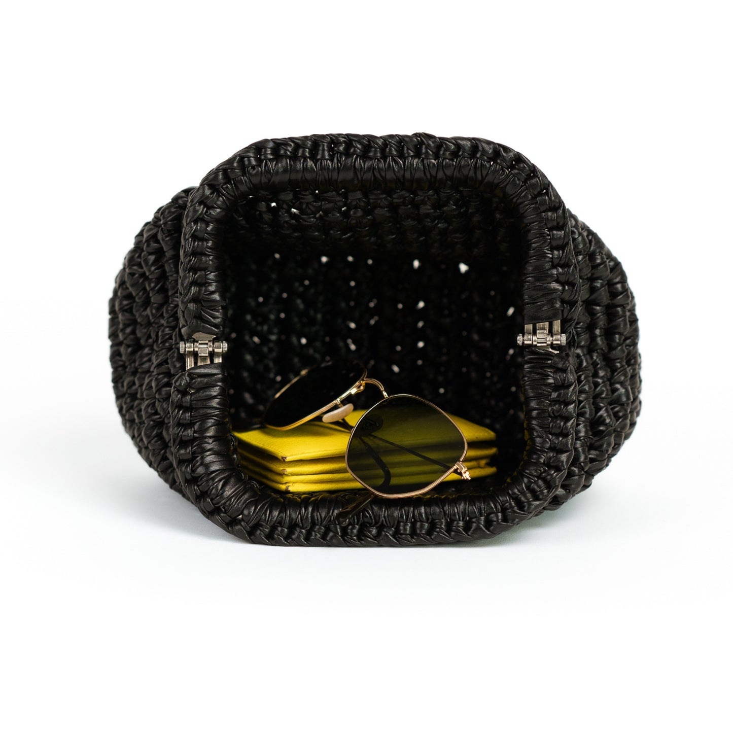 Gold Raffia Purse Bag
