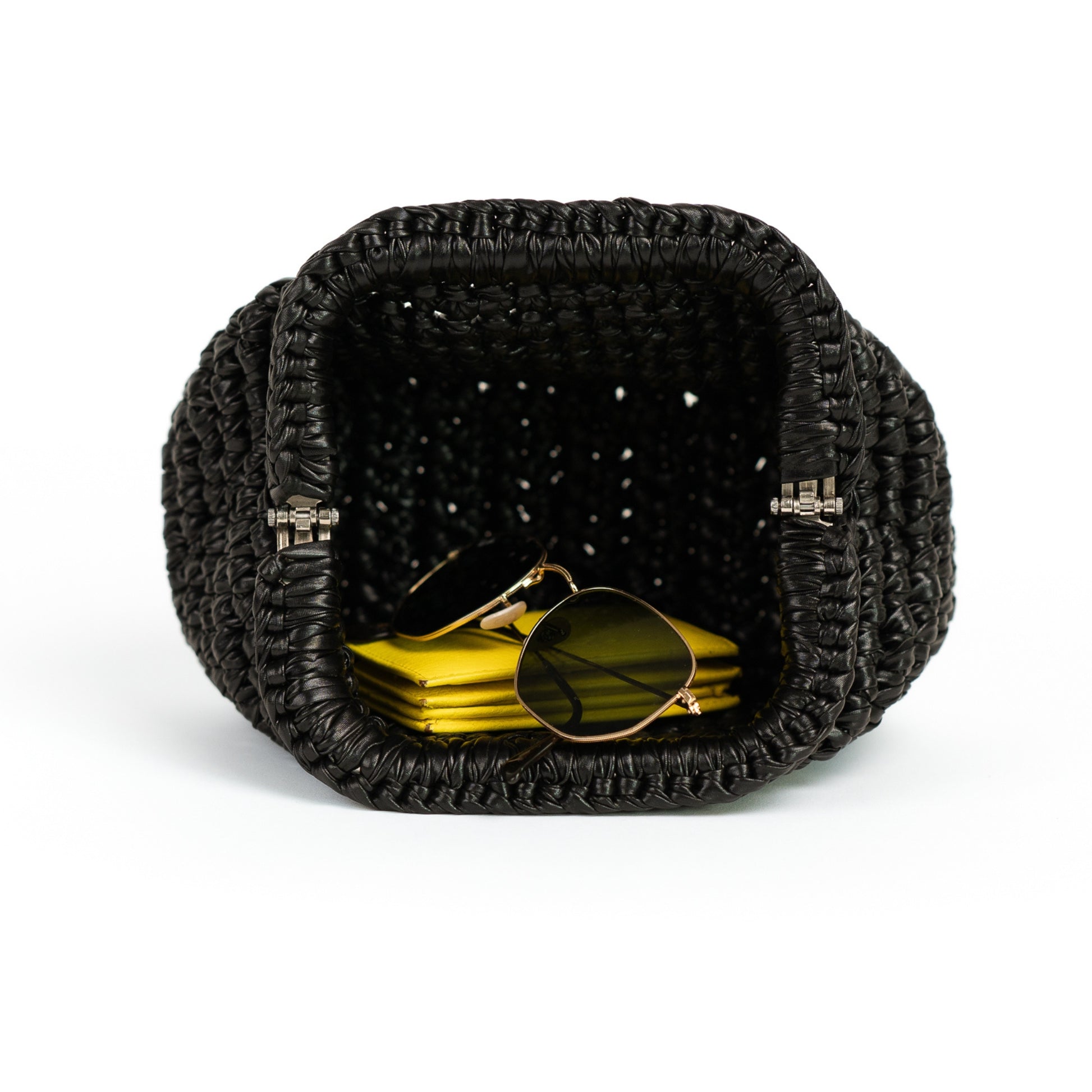 Gold Raffia Purse Bag