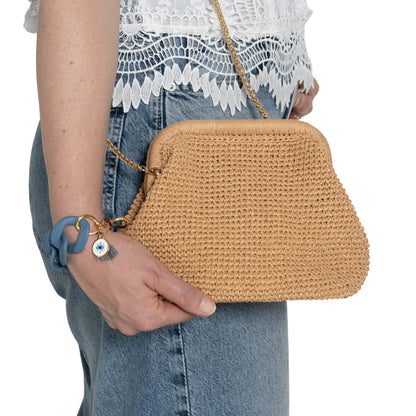 Black Raffia Clutch Bag