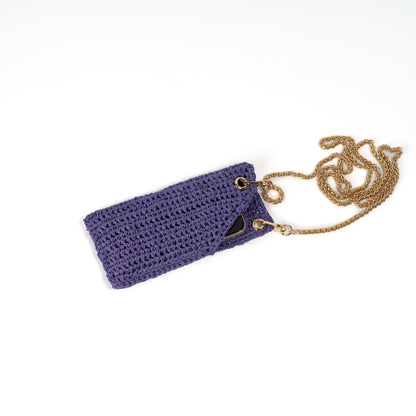 chic raffia mobile bag