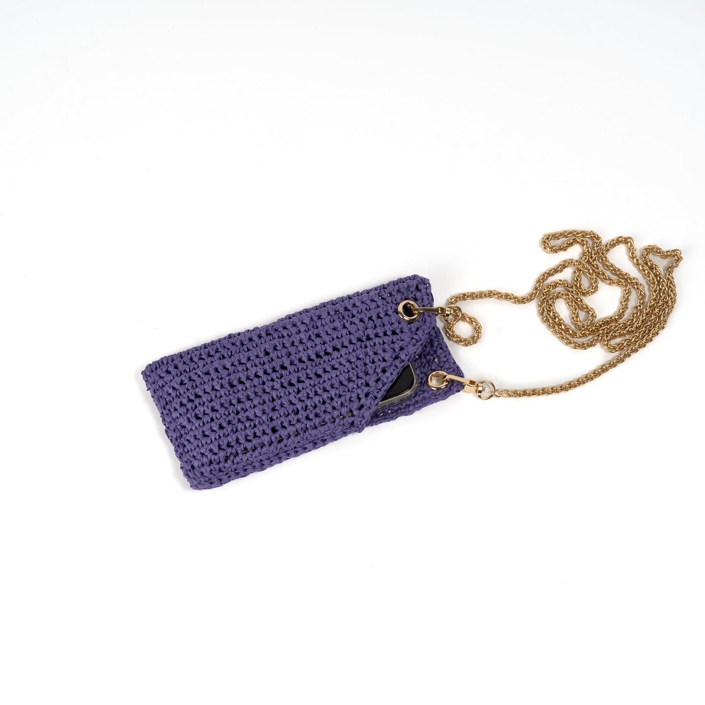 chic raffia mobile bag