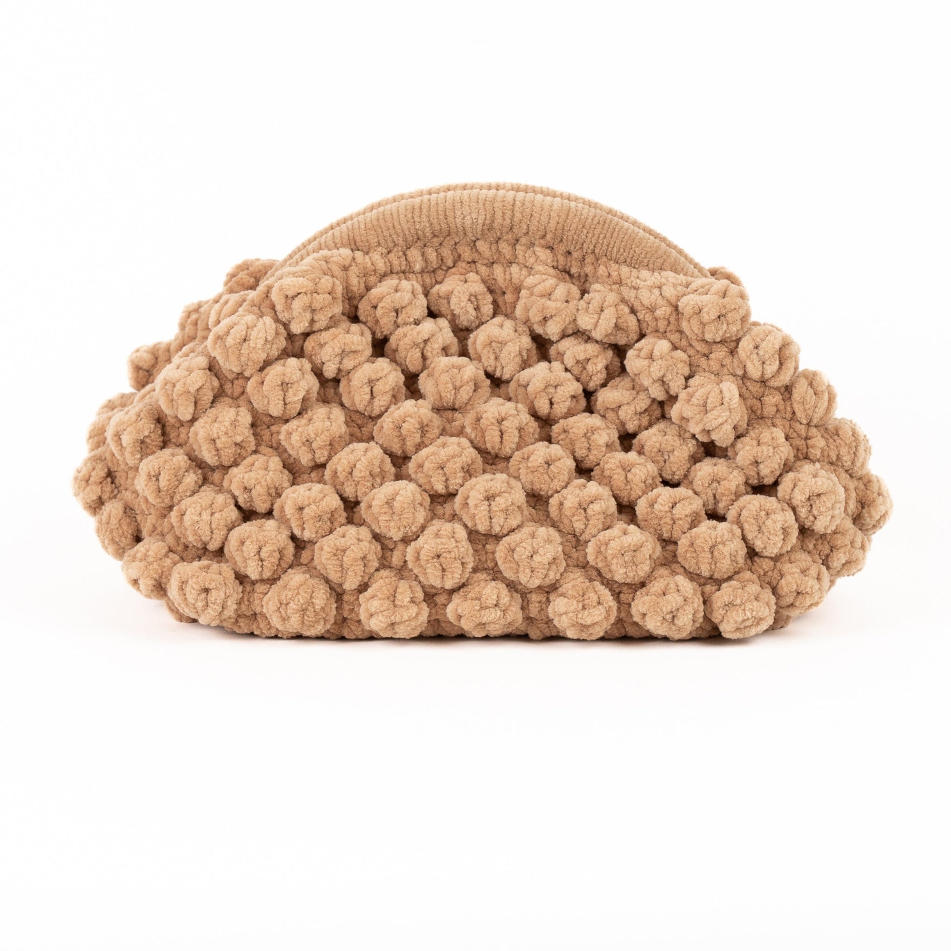Velvet Clutch Purse Bag, Beige