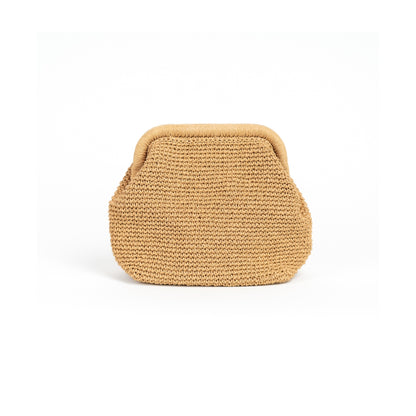 Straw Crossbody Bag, Beige