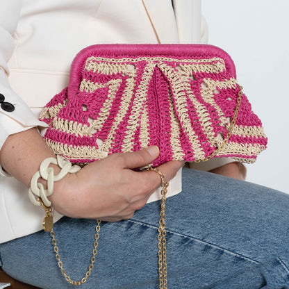 RAFFIA CLUTCH BAG
