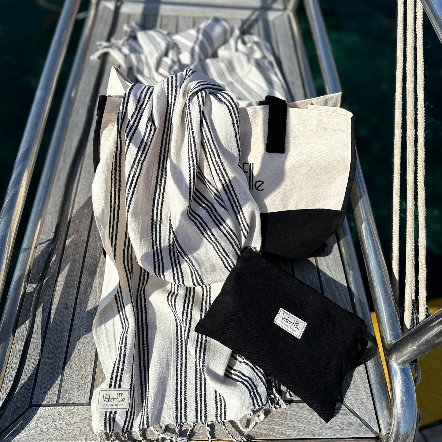 beach gift set tote towel clutch 