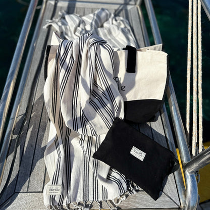 beach gift set tote towel clutch 