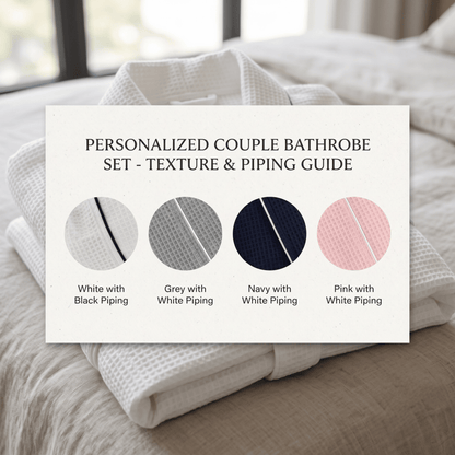 initials couple waffle bathrobe