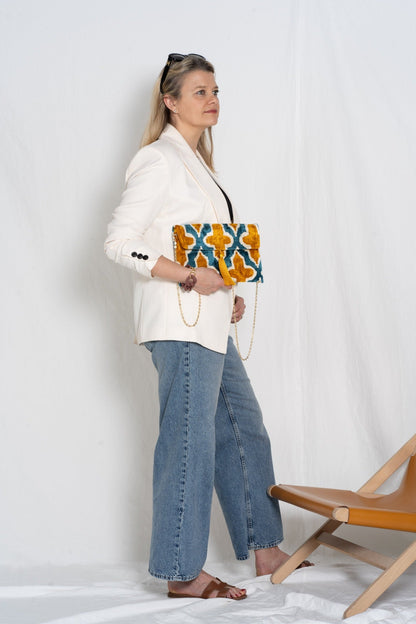 IKAT Clutch Bag, Fuchsia