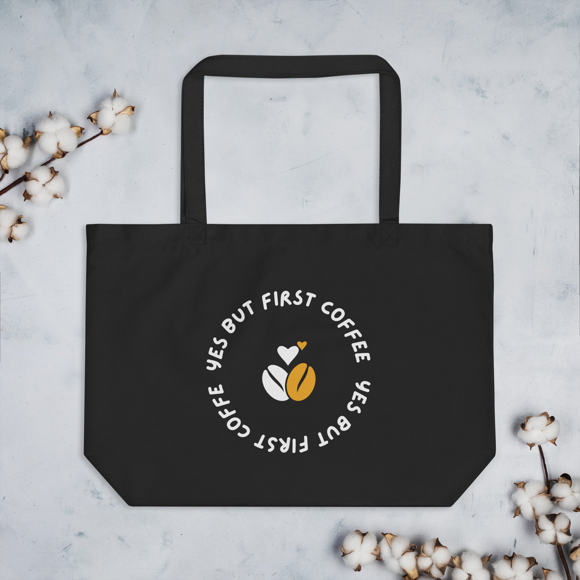 Large Black Canvas Tote