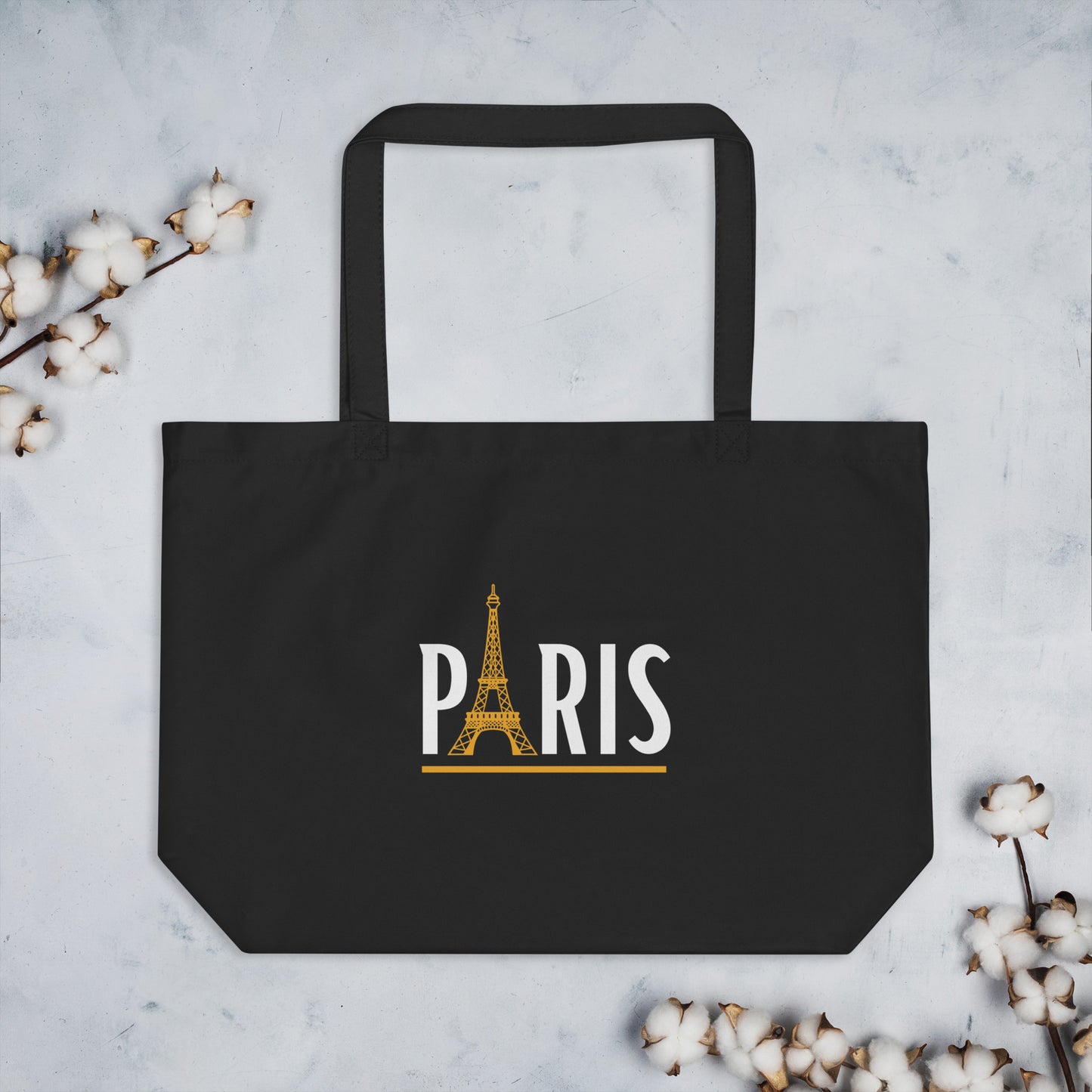 Parisian Black Canvas Tote