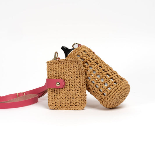 raffia water bottle holder