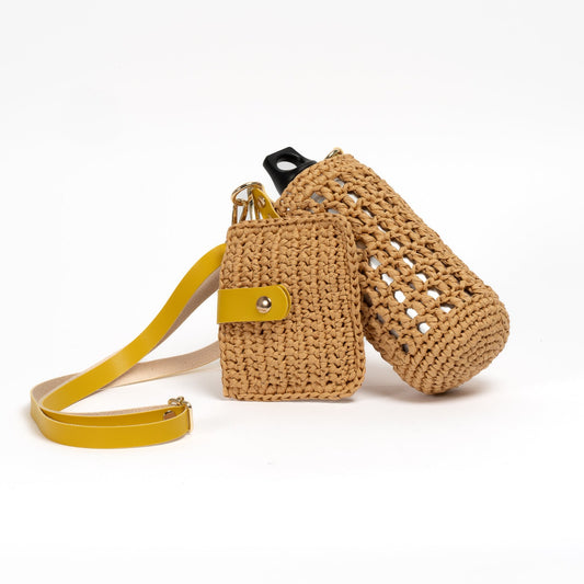 raffia water bottle holder