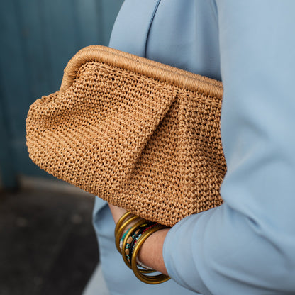 Straw Wedding Pouch Bag, Straw