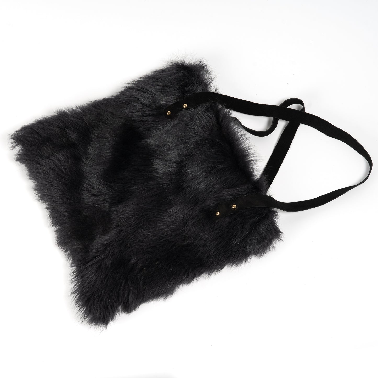 sac cabas fourrure vache noir