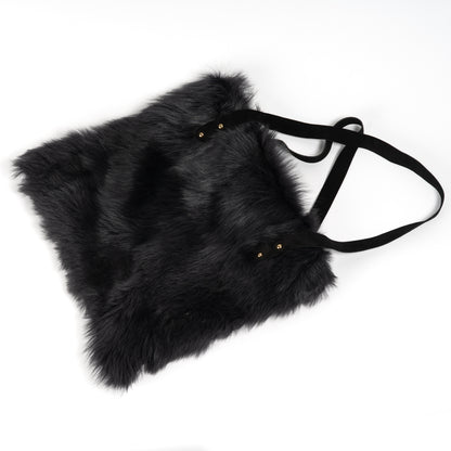 sac cabas fourrure vache noir
