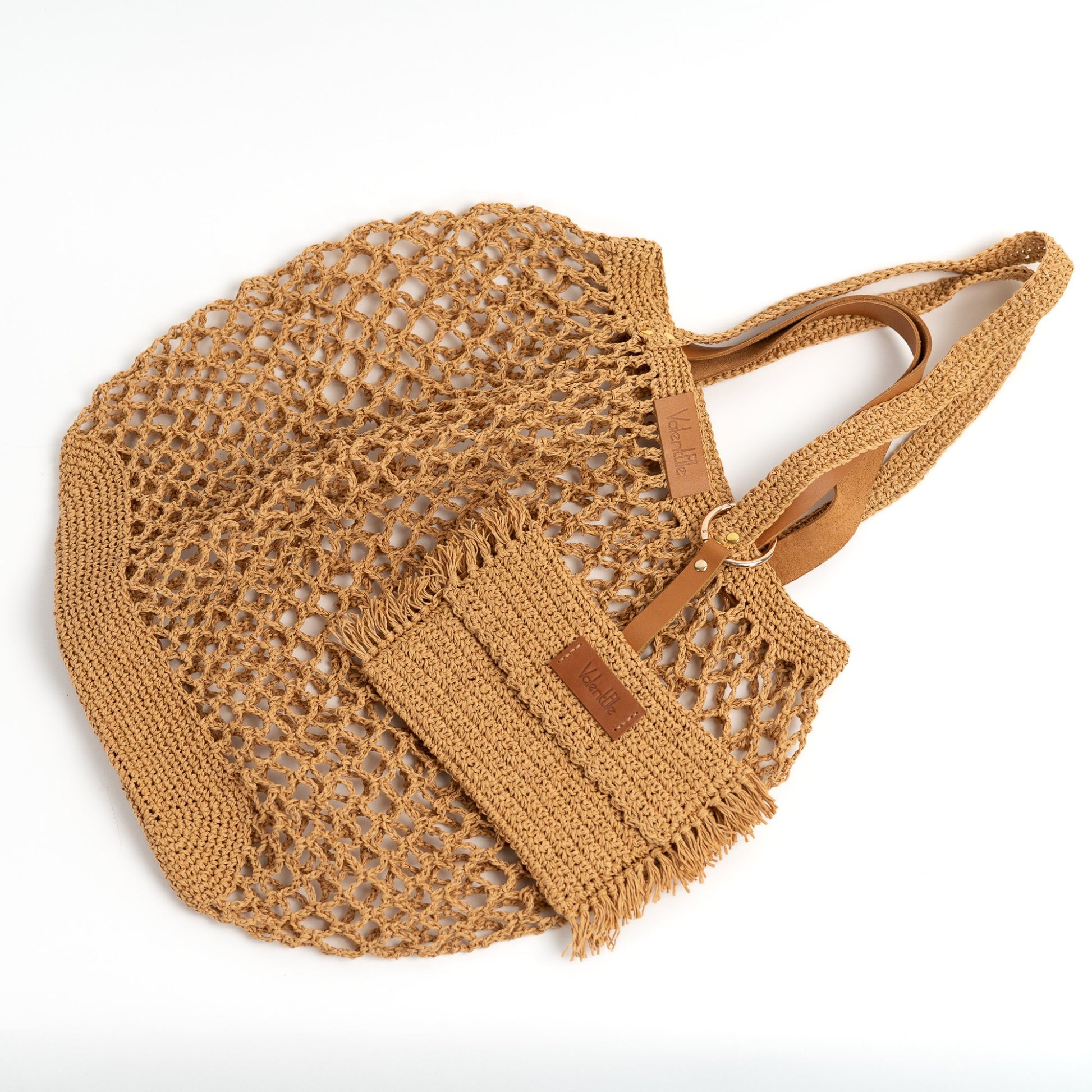Straw Mesh Beach Bag, Beige