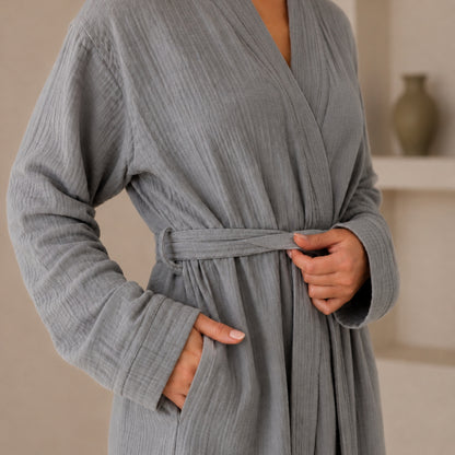 quality cotton gauze robe for home