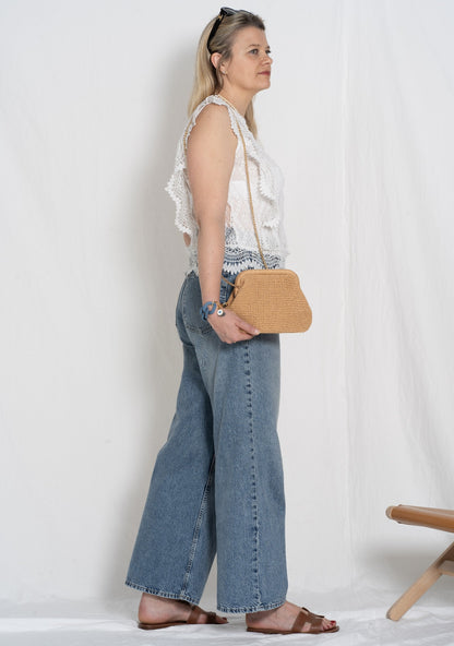 Straw Crossbody Bag, Straw